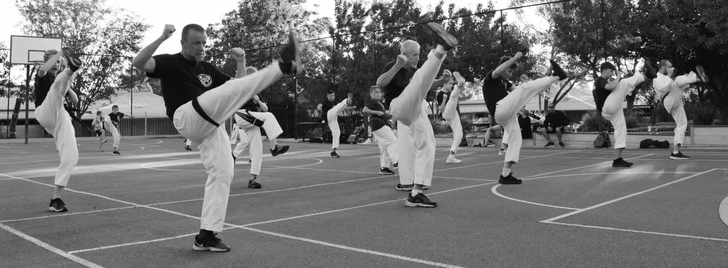 Wynn Vale Taekwondo class stretching and warm up