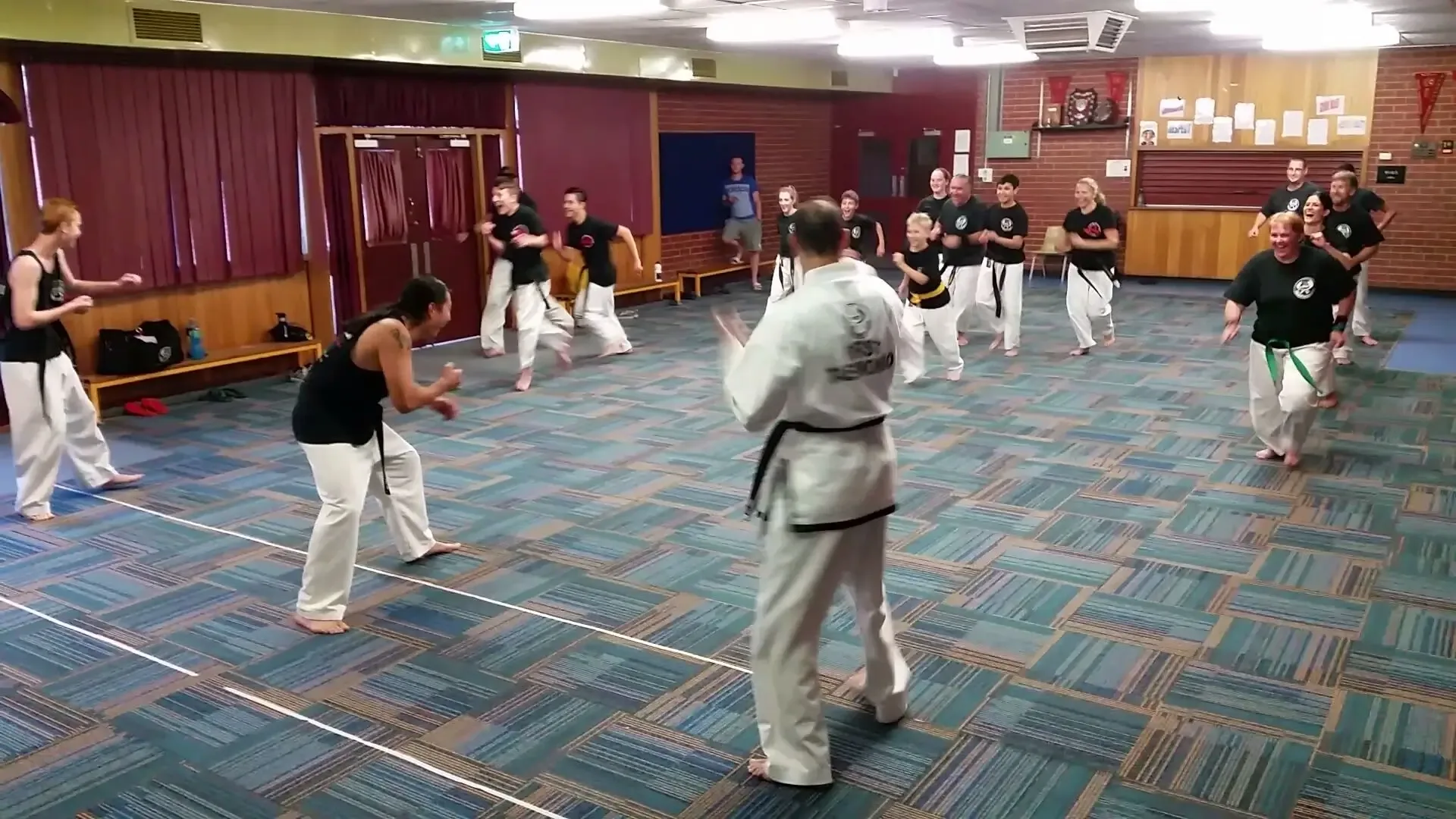 Ingle Farm Taekwondo students line up