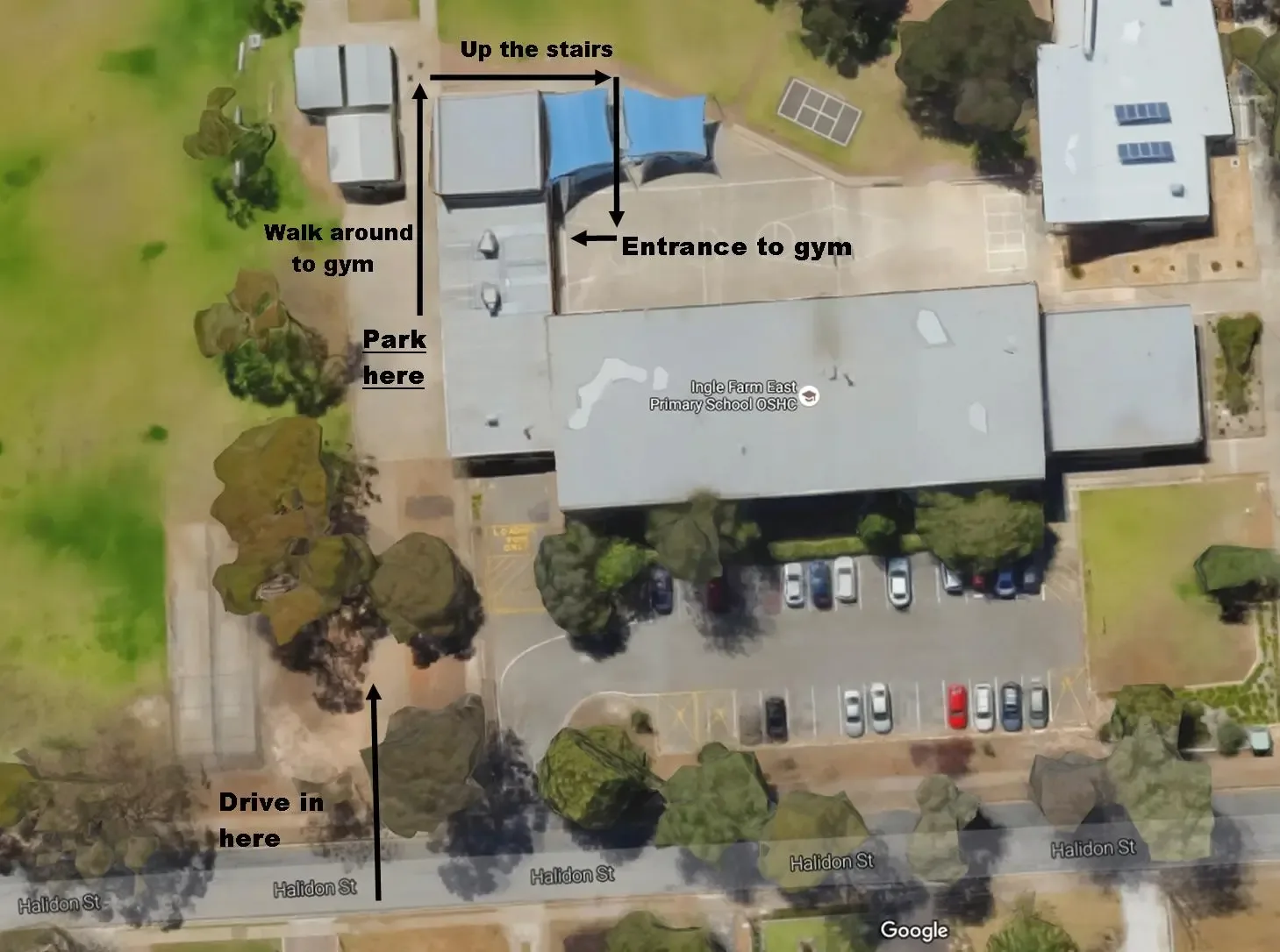 Ingle Farm East Primary School gym location map
